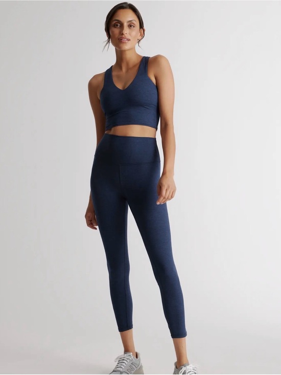 Quince Pants - Quince Ultra-Soft High-Rise Legging in Heather Navy size XL Short